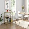 93X40X88 cm RollingBar Cart, Metal Serving Cart with Tempered Glass, Glass Bar and Serving Cart, Tea Serving Bar Cart with Wheels, Suitable for Restaurant, Hotel, Golden Bar Cart view 3
