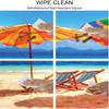 Seaside Square Fitted Tablecloth, Deck Chairs Overlooking Tropical Sea of Thailand Beach Exotic Holiday Picture, Elastic Edge, Can Wipe Indoor/Outdoor Dining Table Cover, 35"x35" Orange Blue view 3
