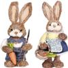 2-Pack Bunny Figurine Spring Easter Ornament Garden Bunny Rabbit Statue for Easter Home Decorations Party Favor - Blue view 1