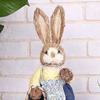 2-Pack Bunny Figurine Spring Easter Ornament Garden Bunny Rabbit Statue for Easter Home Decorations Party Favor - Blue view 2