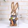 2-Pack Bunny Figurine Spring Easter Ornament Garden Bunny Rabbit Statue for Easter Home Decorations Party Favor - Blue view 3
