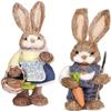 2-Pack Bunny Figurine Spring Easter Ornament Garden Bunny Rabbit Statue for Easter Home Decorations Party Favor - Blue view 4
