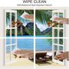 Nautical Square Fitted Tablecloth, Ocean Beach Seascape Sunbeds Balcony Summer Picture Tropical Island, Elastic Edge, Can Wipe Indoor/Outdoor Dining Table Cover, 47"x47" Blue Green and White view 3
