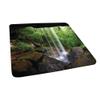 Natural Square Table Cove, Still Waterfall in Ecosystem Landscape Forest, Elastic Edge, Suitable for Kitchen Party Picnic, 44"x44" Green Brown view 1