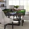 Natural Square Table Cove, Still Waterfall in Ecosystem Landscape Forest, Elastic Edge, Suitable for Kitchen Party Picnic, 44"x44" Green Brown view 4