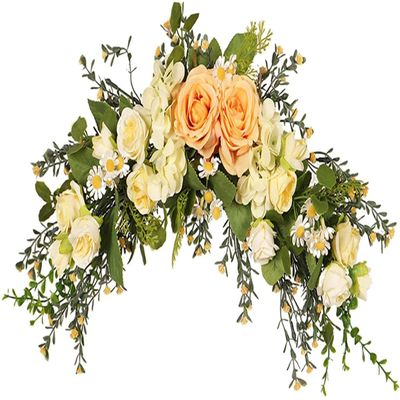 Artificial Floral Swag Floral Wreath Arch Flower Garland Front Door Wreath for Wedding Home Party Door Decor - A