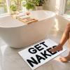 BOVEU Get Naked Bath Mat, Non Slip Absorbent Bath Rugs Funny Bathroom Dcor, White Bathroom Rugs for Tub and Shower, Machine Washable, 32" x 20", White view 2