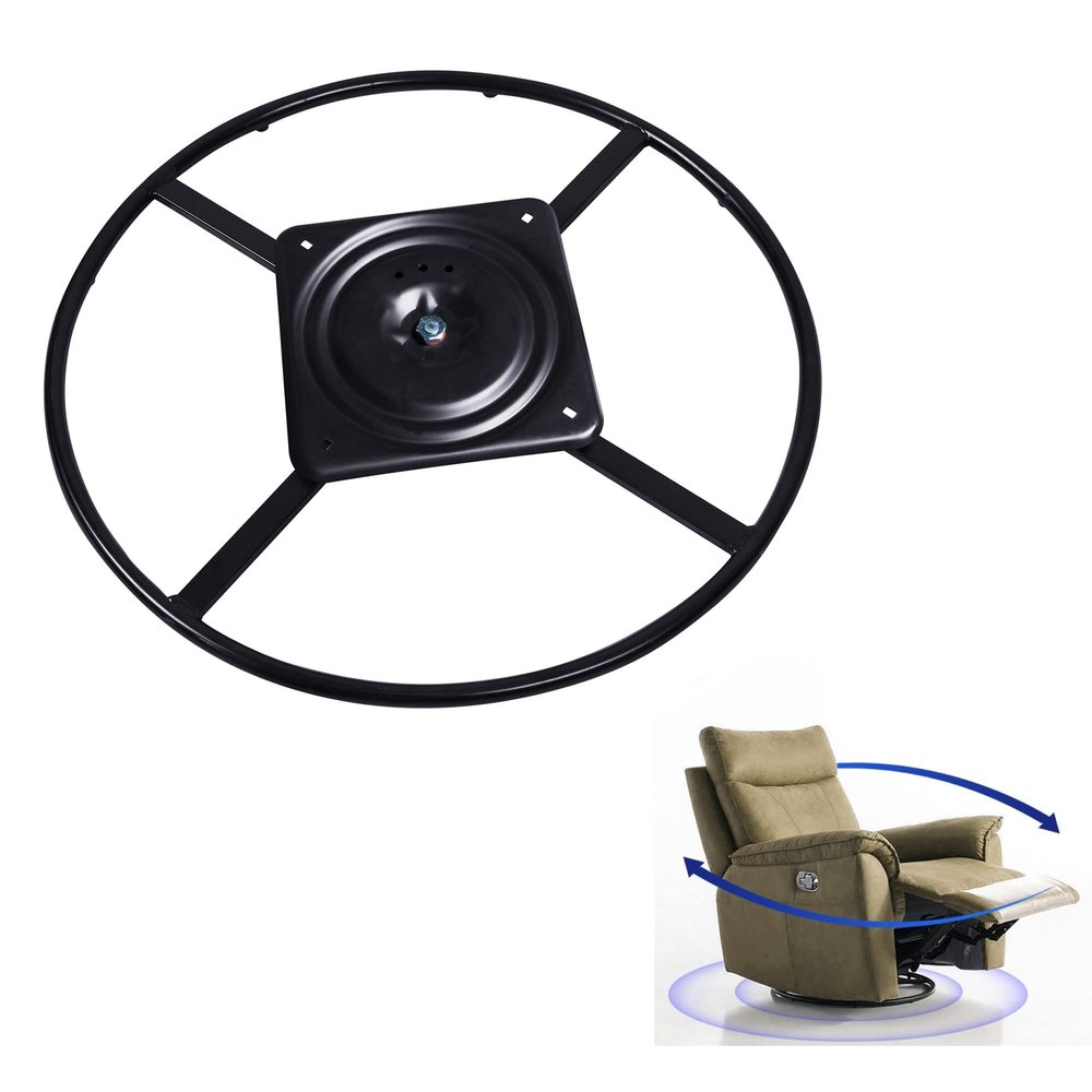 Yoogu 2 Pack of 25.5 inch Heavy Duty Recliner Chair Sofa Furniture Ring Base w Swivel Replacement with 10 Inch Plate (25.5 inch 2pcs)