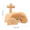 BTSEURY Easter Resurrection Scene Wooden Ornaments for The Home Table Jesus Ornaments Nativity Scene Decorations Christian Figurine Ornament view 2