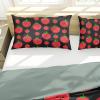 Thuswarm Cute Tomato Kawaii Black 3-Piece Bedding Set 68"x87" Twin Size 1 Quilt Cover + 2 Pillow Cases with Invisible Zipper Ultra Soft Microfiber Comforter Cover Sets for Home view 3
