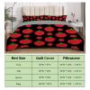 Thuswarm Cute Tomato Kawaii Black 3-Piece Bedding Set 68"x87" Twin Size 1 Quilt Cover + 2 Pillow Cases with Invisible Zipper Ultra Soft Microfiber Comforter Cover Sets for Home view 4
