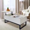 Wood Lift Top Coffee Table with Hidden Compartment and Adjustable Storage Shelf, Lift Tabletop Dining Table for Home Living Room, Office view 1