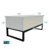 Wood Lift Top Coffee Table with Hidden Compartment and Adjustable Storage Shelf, Lift Tabletop Dining Table for Home Living Room, Office view 2