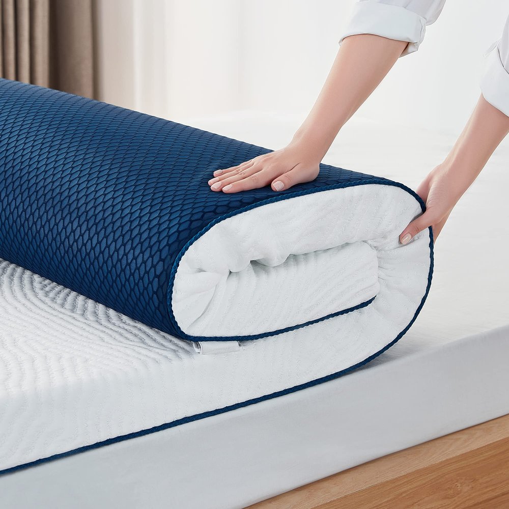 LINSY LIVING 3 Inches Twin Memory Foam Mattress Topper, Cooling Gel-Infused Swirl Memory Foam, Soft Bed Topper with Tencel Cover, CertiPUR-US and Oeko-TEX Certified, 74" L * 38" W * 3" H
