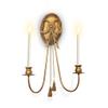 BOOMLATU Romantic Bow Wall Mounted Candle Sconces with Pendant Decoration,2 Arms Metal Candle Holders for Living Room Fireplace Yard Pathway,Gold view 1