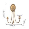 BOOMLATU Romantic Bow Wall Mounted Candle Sconces with Pendant Decoration,2 Arms Metal Candle Holders for Living Room Fireplace Yard Pathway,Gold view 2