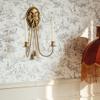BOOMLATU Romantic Bow Wall Mounted Candle Sconces with Pendant Decoration,2 Arms Metal Candle Holders for Living Room Fireplace Yard Pathway,Gold view 4