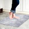 Cosilyt 1/10 Inch Ultra Thin 24"35" Large Front Door Mat Indoor Entrance Inside Non Slip, Waterproof Rubber Kitchen Mat and Interior Home Washable Door Mat, Baroque Grey view 1