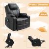 W WARMHOL Electric Power Lift Recliner Chair with Heat and Massage Lift Recliner for Elderly, Single Sofa recliners for Living Room with Cup Holders, 4 Pockets, USB Ports, Faux Leather (Black) view 2