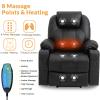 W WARMHOL Electric Power Lift Recliner Chair with Heat and Massage Lift Recliner for Elderly, Single Sofa recliners for Living Room with Cup Holders, 4 Pockets, USB Ports, Faux Leather (Black) view 3