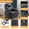 W WARMHOL Electric Power Lift Recliner Chair with Heat and Massage Lift Recliner for Elderly, Single Sofa recliners for Living Room with Cup Holders, 4 Pockets, USB Ports, Faux Leather (Black) view 4