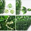 QIAOH Boxwood Hedge Wall Panels 20PCS, Greenery Wall Panels with Flowers, Artificial Boxwood Mats Hedges Plants, Artificial Boxwood Hedge Panels, Artificial Green Wall view 3