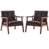 Home Square Natalie Furniture Accent Chair in Espresso - Set of 2 view 1
