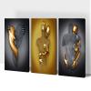 3D Metal Effect Wall Art, Love Heart Gray 3D Art Wall, Gold Silver 3D Art Wall Decor for Modern Living Room, Valentine's Day Romantic Hug Kiss Canvas Wall Art for Couples Bedroom 12"x18"x3Pcs view 1