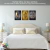 3D Metal Effect Wall Art, Love Heart Gray 3D Art Wall, Gold Silver 3D Art Wall Decor for Modern Living Room, Valentine's Day Romantic Hug Kiss Canvas Wall Art for Couples Bedroom 12"x18"x3Pcs view 2