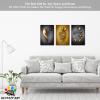 3D Metal Effect Wall Art, Love Heart Gray 3D Art Wall, Gold Silver 3D Art Wall Decor for Modern Living Room, Valentine's Day Romantic Hug Kiss Canvas Wall Art for Couples Bedroom 16"x24"x3Pcs view 2