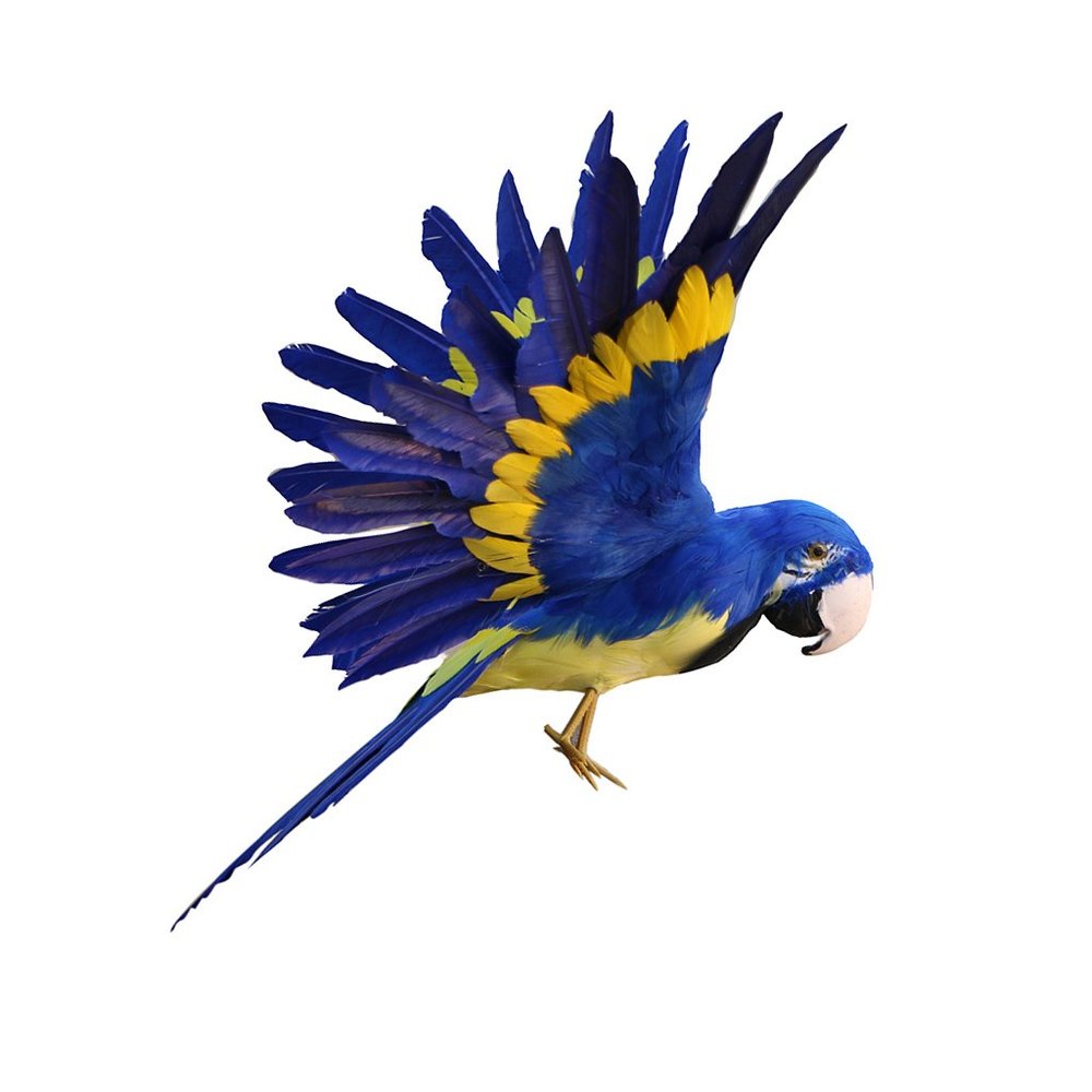 Easnea VARIOUS Decoration Wire Christmas Model Artificial Birds Lifelike Feathered Tree Craft - Parrot Blue, as described
