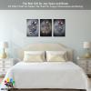 3D Metal Effect Wall Art, Love Heart Gray 3D Art Wall, Silver 3D Art Wall Decor for Modern Living Room, Valentine's Day Romantic Hugging Canvas Wall Art for Couples Master Bedroom 12"x18"x3Pcs view 2