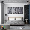3D Metal Effect Wall Art, Love Heart Gray 3D Art Wall, Silver 3D Art Wall Decor for Modern Living Room, Valentine's Day Romantic Hugging Canvas Wall Art for Couples Master Bedroom 24"x36"x3Pcs view 2
