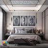 3D Metal Effect Wall Art, Love Heart Gray 3D Art Wall, Silver 3D Art Wall Decor for Modern Living Room, Valentine's Day Romantic Hugging Canvas Wall Art for Couples Master Bedroom 24"x36"x3Pcs view 3