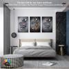 3D Metal Effect Wall Art, Love Heart Gray 3D Art Wall, Silver 3D Art Wall Decor for Modern Living Room, Valentine's Day Romantic Hugging Canvas Wall Art for Couples Master Bedroom 24"x36"x3Pcs view 2