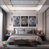 3D Metal Effect Wall Art, Love Heart Gray 3D Art Wall, Silver 3D Art Wall Decor for Modern Living Room, Valentine's Day Romantic Hugging Canvas Wall Art for Couples Master Bedroom 24"x36"x3Pcs view 3