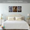 3D Metal Effect Wall Art, Love Heart Gray 3D Art Wall, Gold Silver 3D Art Wall Decor for Modern Living Room, Valentine's Day Romantic Hug Kiss Canvas Wall Art for Couples Bedroom 12"x18"x3Pcs view 2