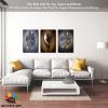 3D Metal Effect Wall Art, Love Heart Gray 3D Art Wall, Gold Silver 3D Art Wall Decor for Modern Living Room, Valentine's Day Romantic Hug Kiss Canvas Wall Art for Couples Bedroom 20"x30"x3Pcs view 2