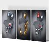 3D Metal Effect Wall Art, Love Heart Gray 3D Art Wall, Silver 3D Art Wall Decor for Modern Living Room, Valentine's Day Romantic Hugging Canvas Wall Art for Couples Master Bedroom 16"x24"x3Pcs view 1