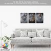 3D Metal Effect Wall Art, Love Heart Gray 3D Art Wall, Silver 3D Art Wall Decor for Modern Living Room, Valentine's Day Romantic Hugging Canvas Wall Art for Couples Master Bedroom 16"x24"x3Pcs view 2