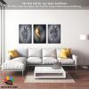 3D Metal Effect Wall Art, Love Heart Gray 3D Art Wall, Gold Silver 3D Art Wall Decor for Modern Living Room, Valentine's Day Romantic Hug Kiss Canvas Wall Art for Couples Bedroom 20"x30"x3Pcs view 2