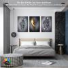 3D Metal Effect Wall Art, Love Heart Gray 3D Art Wall, Gold Silver 3D Art Wall Decor for Modern Living Room, Valentine's Day Romantic Hug Kiss Canvas Wall Art for Couples Bedroom 24"x36"x3Pcs view 2