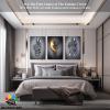 3D Metal Effect Wall Art, Love Heart Gray 3D Art Wall, Gold Silver 3D Art Wall Decor for Modern Living Room, Valentine's Day Romantic Hug Kiss Canvas Wall Art for Couples Bedroom 24"x36"x3Pcs view 3