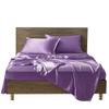 AMAY Pure Silk Satin Sheet Set 4 Pcs 500 Thread Count RV Short Queen Size, Fits Mattress Upto 10-12'' Deep Pocket, Lilac Solid view 1