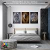 3D Metal Effect Wall Art, Love Heart Gray 3D Art Wall, Gold Silver 3D Art Wall Decor for Modern Living Room, Valentine's Day Romantic Hug Kiss Canvas Wall Art for Couples Bedroom 24"x36"x3Pcs view 2