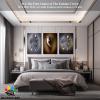 3D Metal Effect Wall Art, Love Heart Gray 3D Art Wall, Gold Silver 3D Art Wall Decor for Modern Living Room, Valentine's Day Romantic Hug Kiss Canvas Wall Art for Couples Bedroom 24"x36"x3Pcs view 3