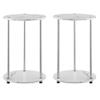 Home Square Two-Tier Round End Table in White Faux Marble - Set of 2 view 1