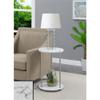 Home Square Two-Tier Round End Table in White Faux Marble - Set of 2 view 2