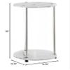 Home Square Two-Tier Round End Table in White Faux Marble - Set of 2 view 3