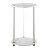 Home Square Two-Tier Round End Table in White Faux Marble - Set of 2 view 4